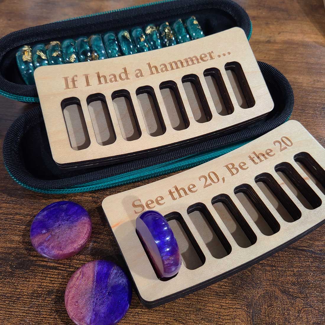 8 Disc Holder, Personalized Short Button Tray - Image 3