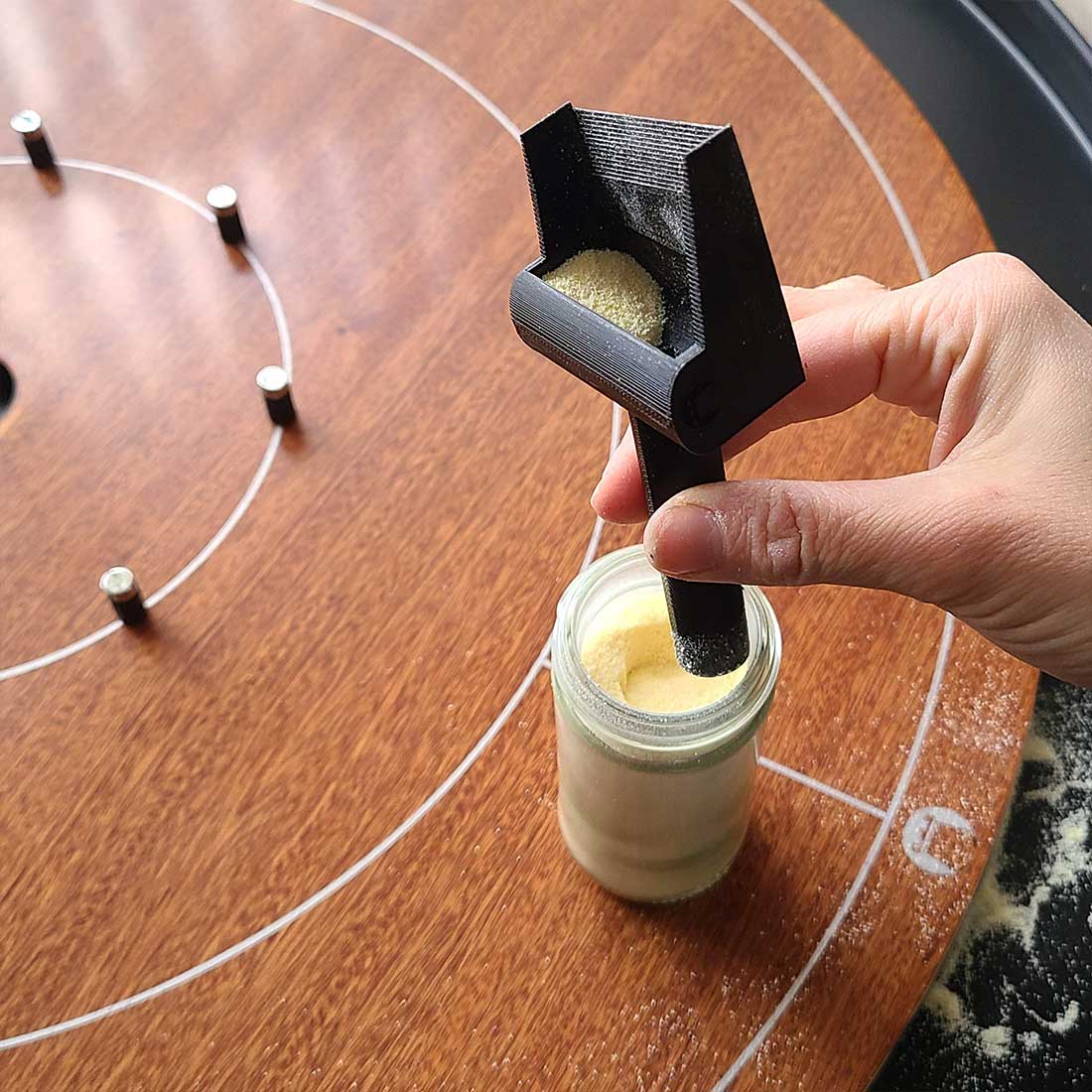 Crokinole Gliss Pan and Brush, Gutter Powder Collector - Image 3