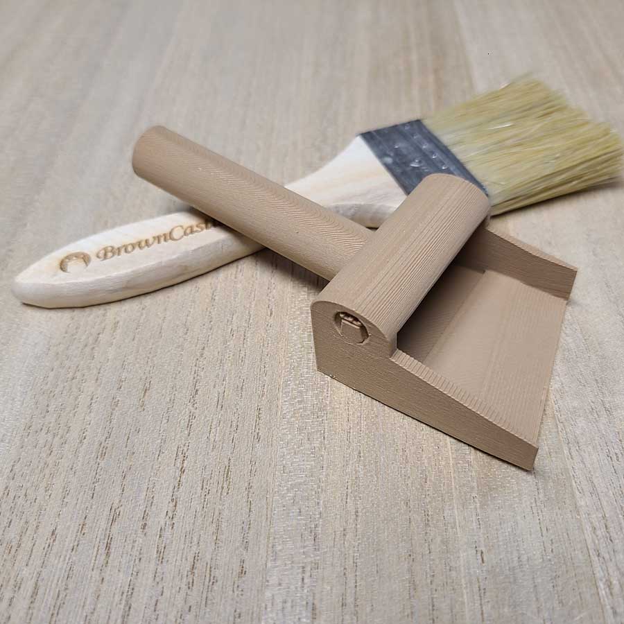 Crokinole Gliss Pan and Brush, Gutter Powder Collector - Image 4