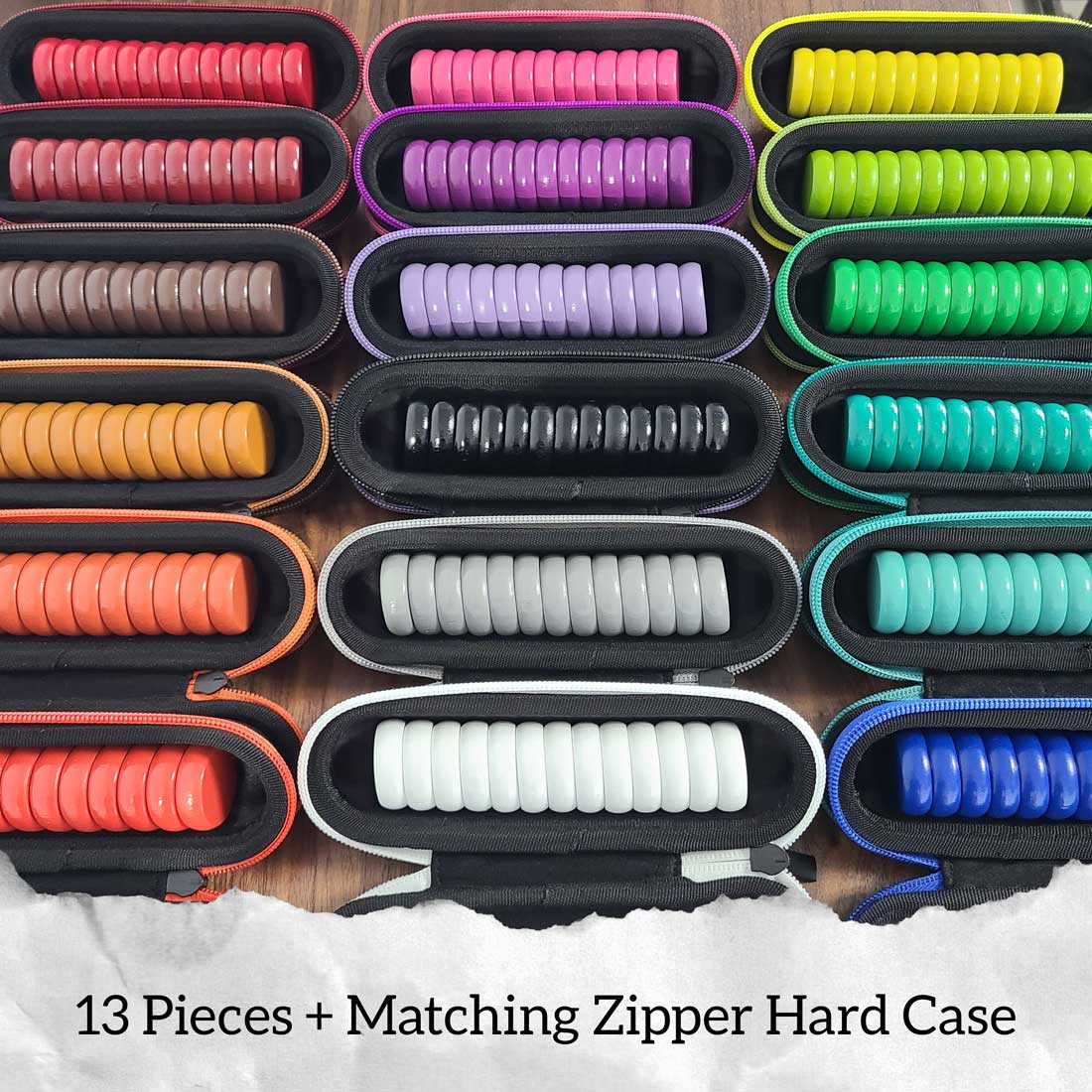 Custom Engraved Premium Glazed Wooden Crokinole Discs, With Hard Carry Case, 13 Discs - Image 4