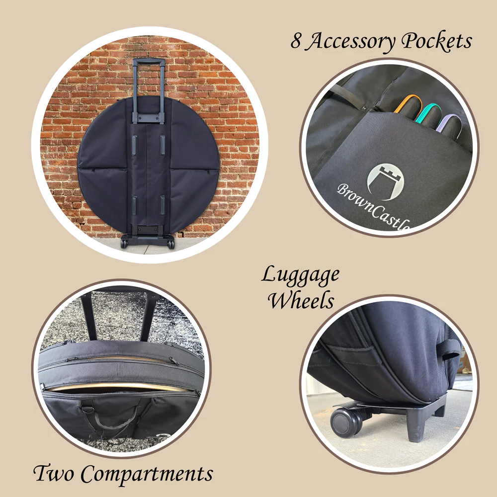 Padded Luggage Style Crokinole Board Carry Case With Wheels - Image 3