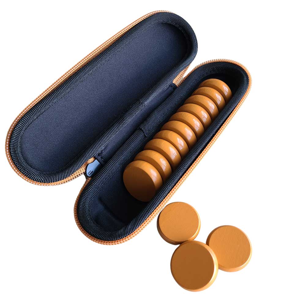 Premium Glazed Wooden Crokinole Discs with Hard Carry Case, 13 Discs - Image 10