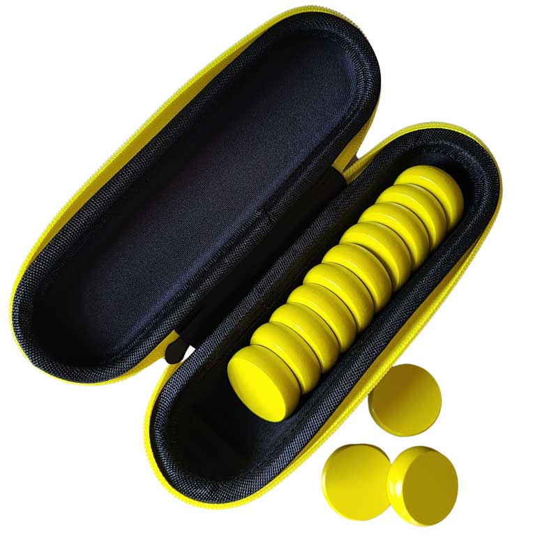 Premium Glazed Wooden Crokinole Discs with Hard Carry Case, 13 Discs - Image 13