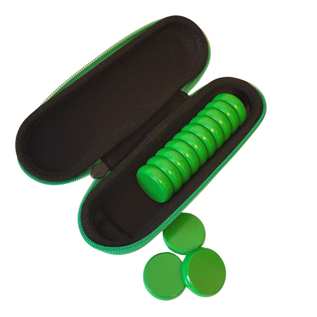 Premium Glazed Wooden Crokinole Discs with Hard Carry Case, 13 Discs - Image 14