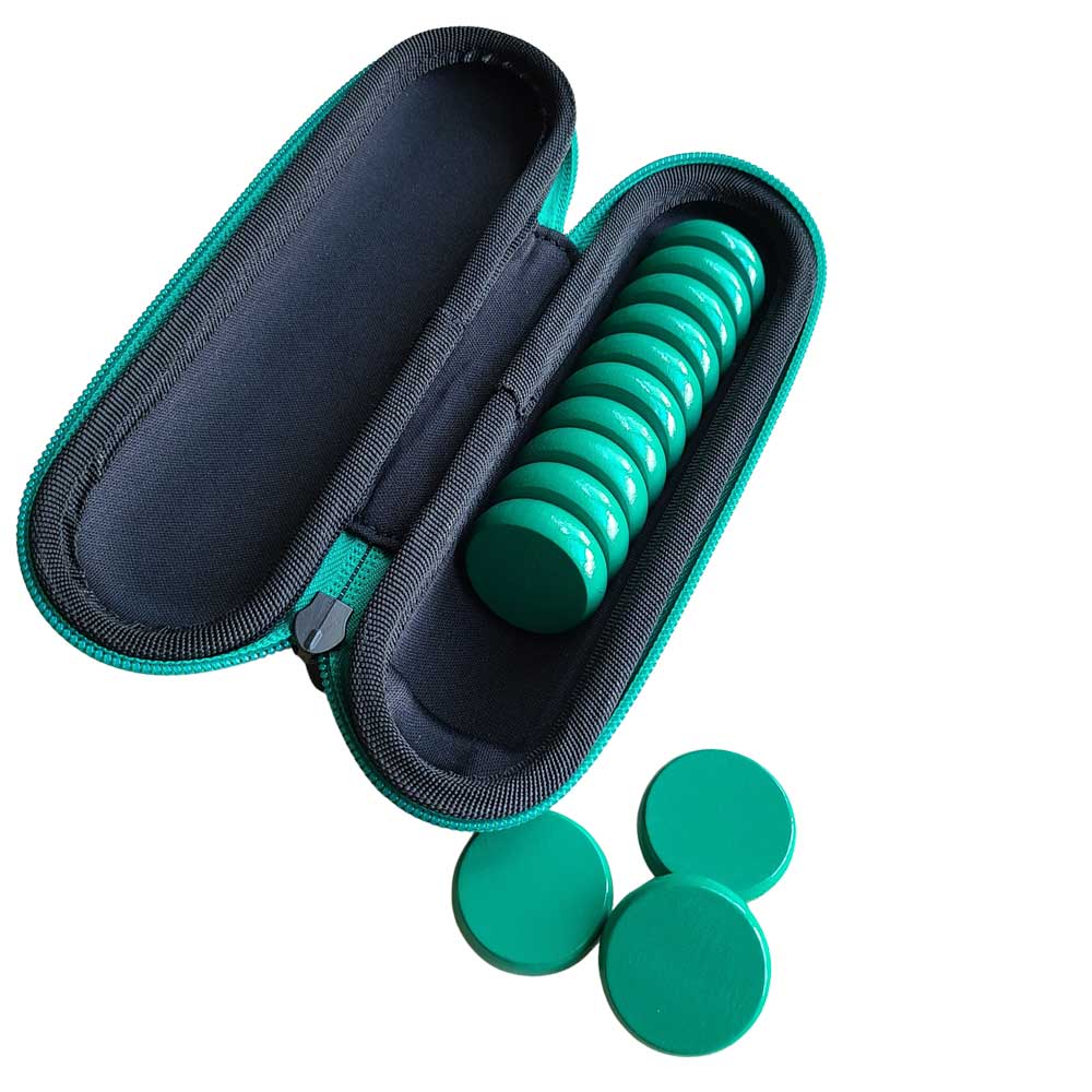 Premium Glazed Wooden Crokinole Discs with Hard Carry Case, 13 Discs - Image 16