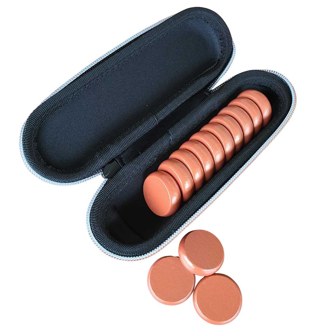 Premium Glazed Wooden Crokinole Discs with Hard Carry Case, 13 Discs - Image 22