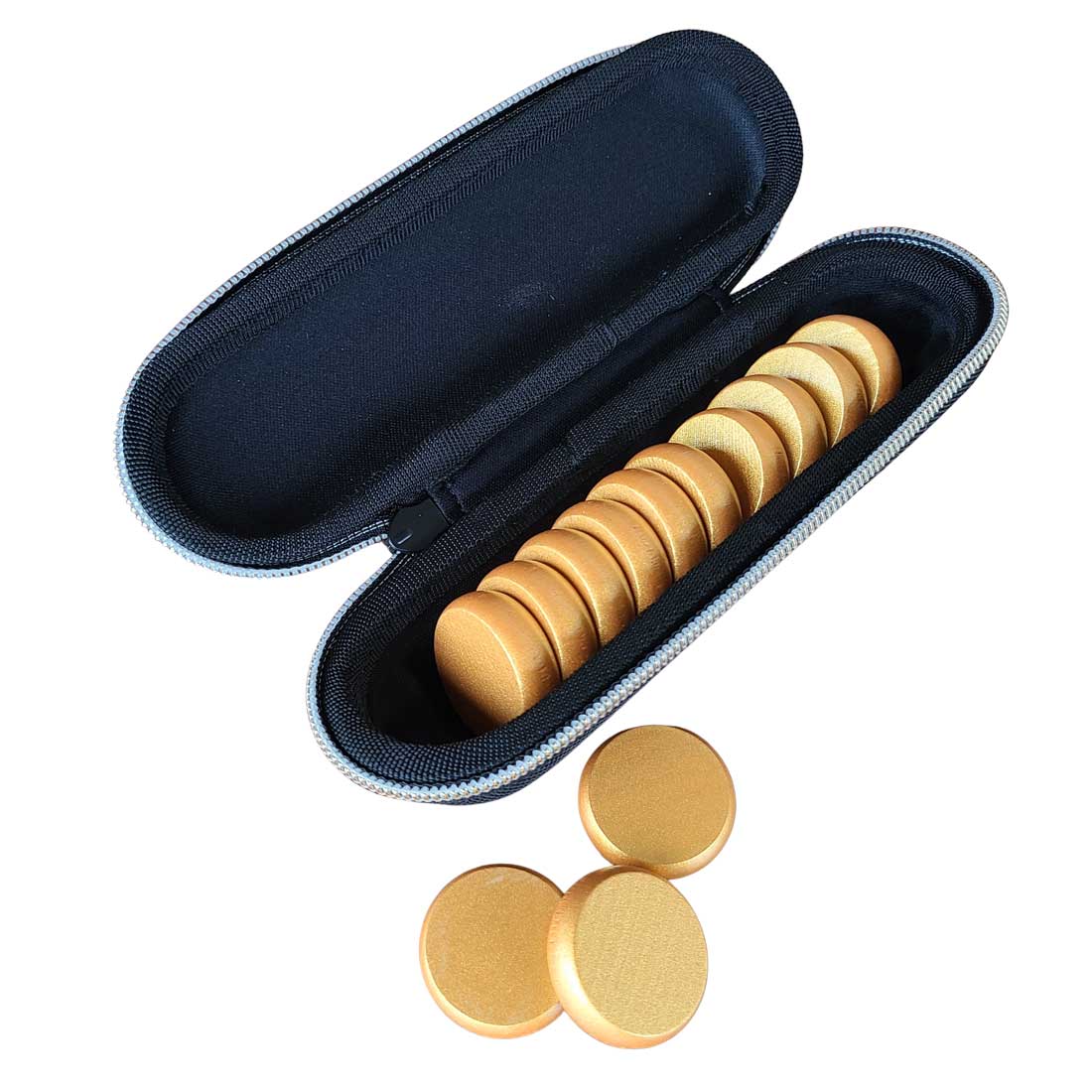 Premium Glazed Wooden Crokinole Discs with Hard Carry Case, 13 Discs - Image 23