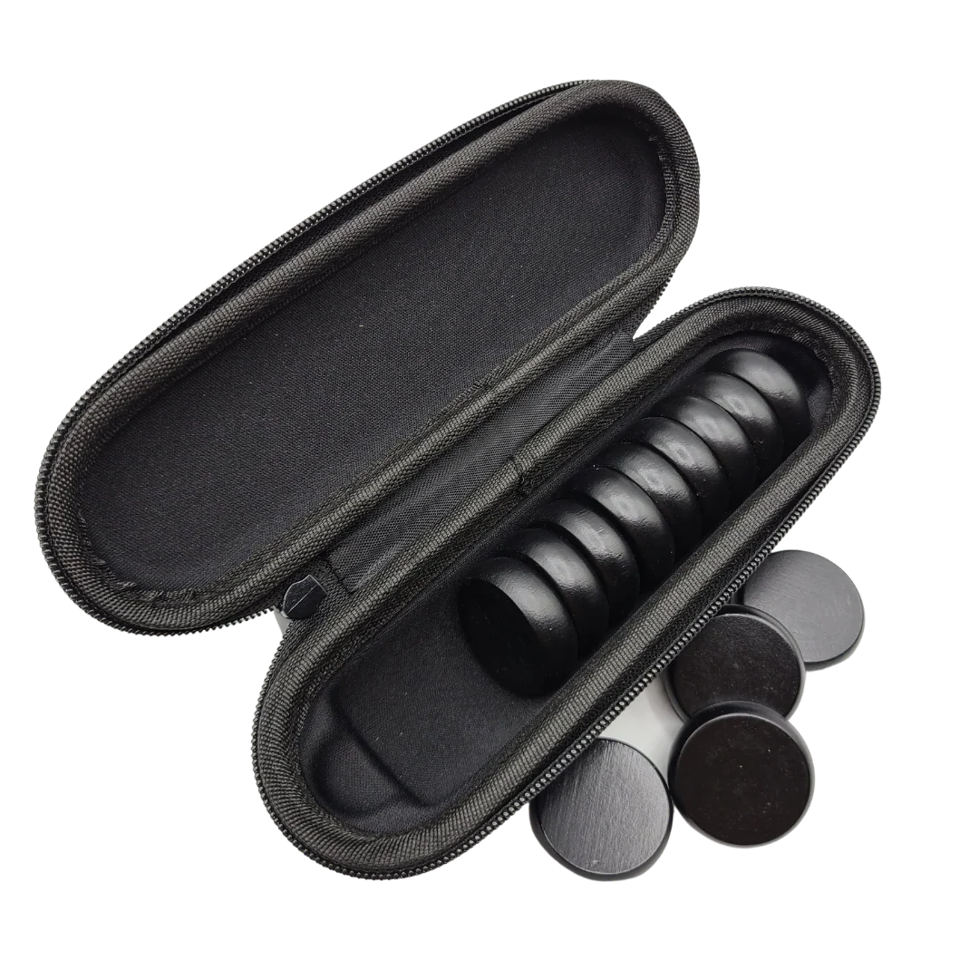 Premium Glazed Wooden Crokinole Discs with Hard Carry Case, 13 Discs - Image 6