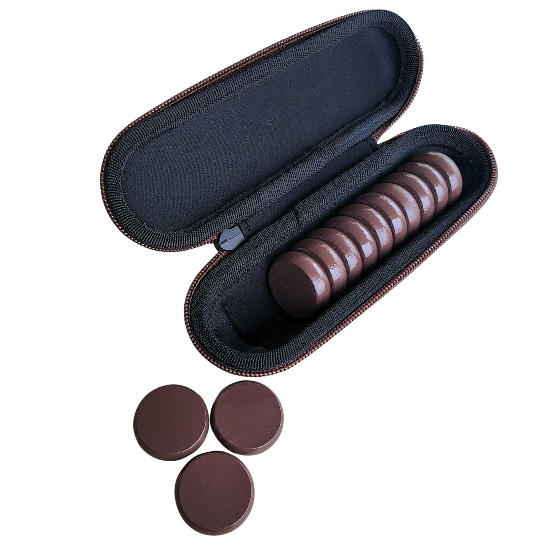 Premium Glazed Wooden Crokinole Discs with Hard Carry Case, 13 Discs - Image 8