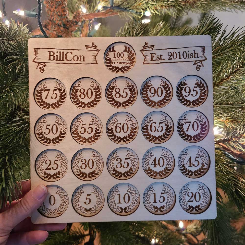 Wooden Crokinole Scorekeeper, 100 Points - Image 4